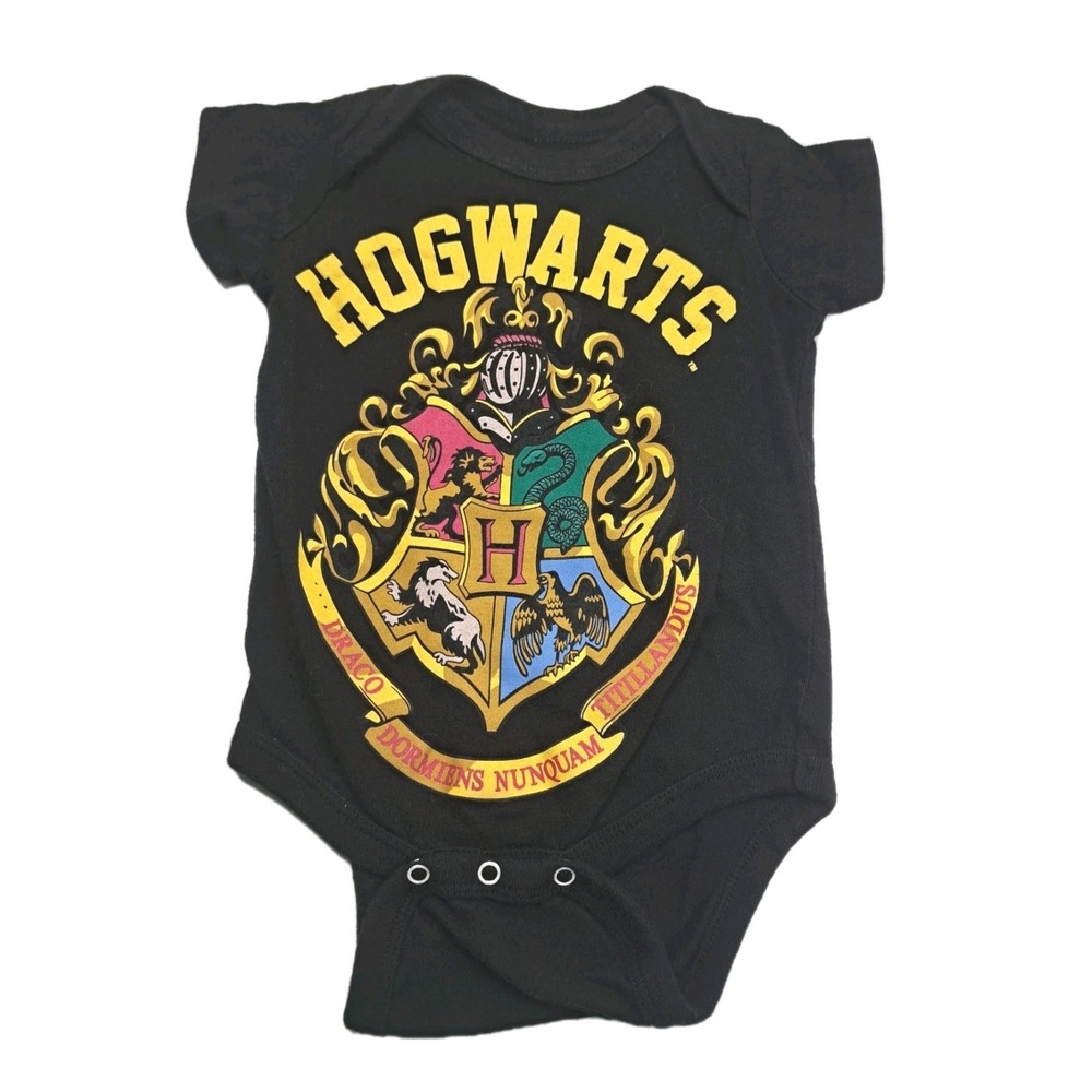 Harry Potter Baby Outfit 9-6 Months One-Piece Body Suit‎  Hogwarts Black